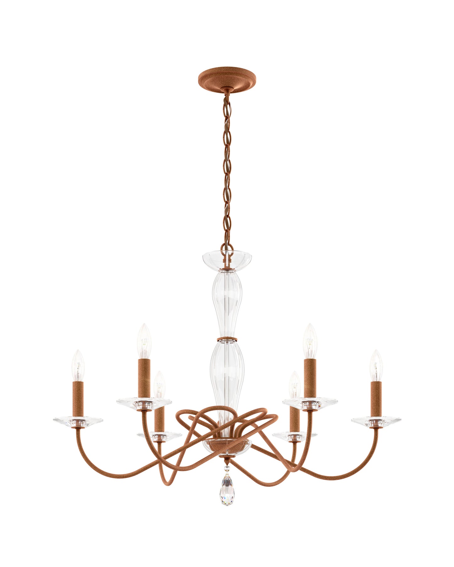 Schonbek Vx1006N-800H 6 Light Crystal Chandelier, Corten SteelBy Schonbek