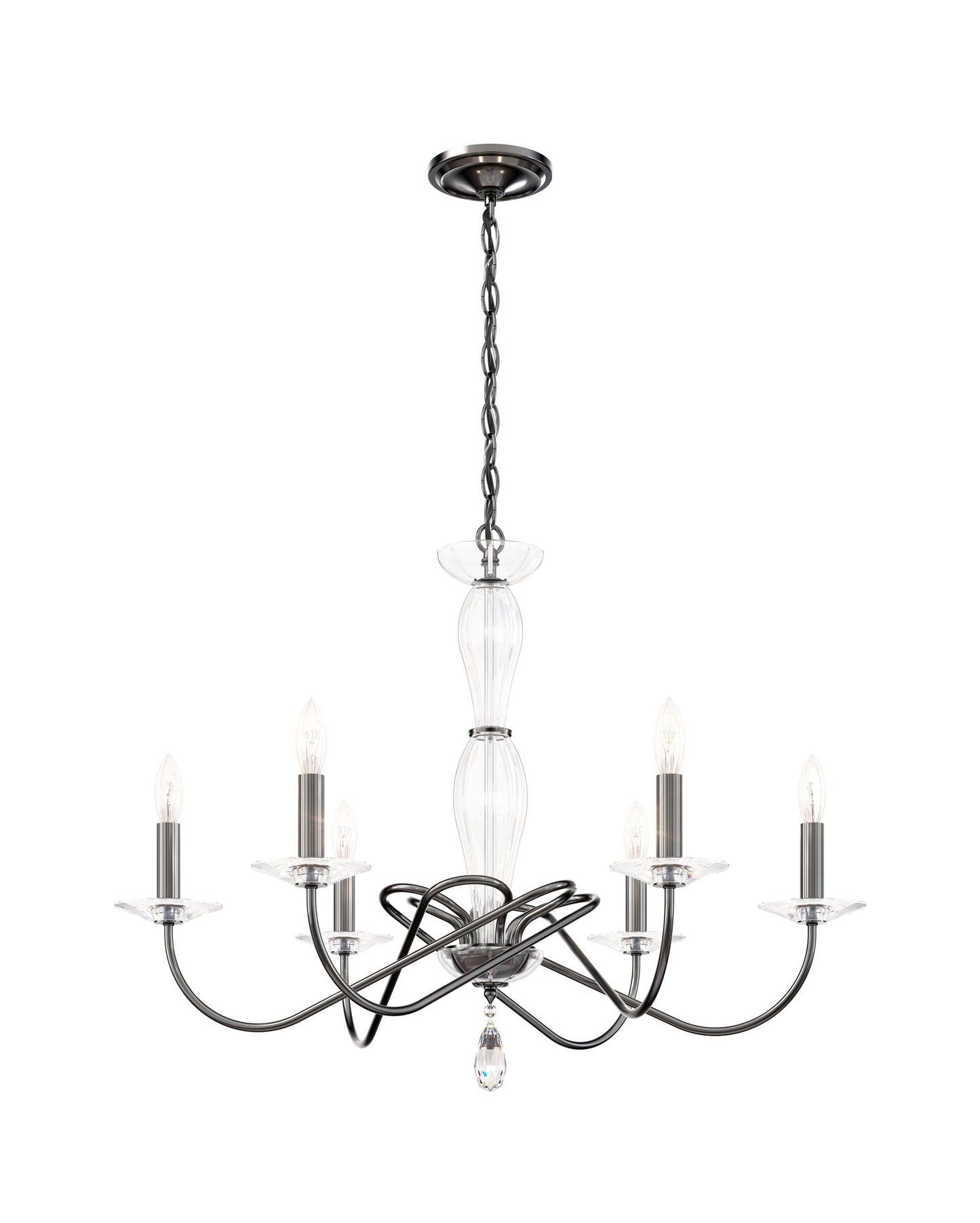 Schonbek Vx1006N-49H 6 Light Crystal Chandelier, Black PearlBy Schonbek