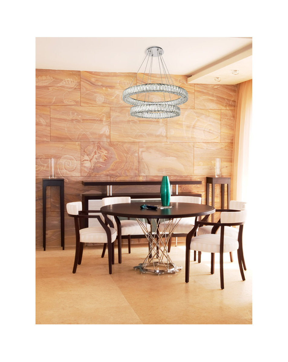 Monroe Integrated LED Chip Light Chrome ChandelierBy Elegant Furniture & Lighting