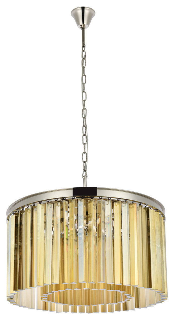 Elegant Lighting 1208D26-GT/RC Sydney 8 Light 26"W Crystal Drum - PolishedBy Elegant Furniture & Lighting