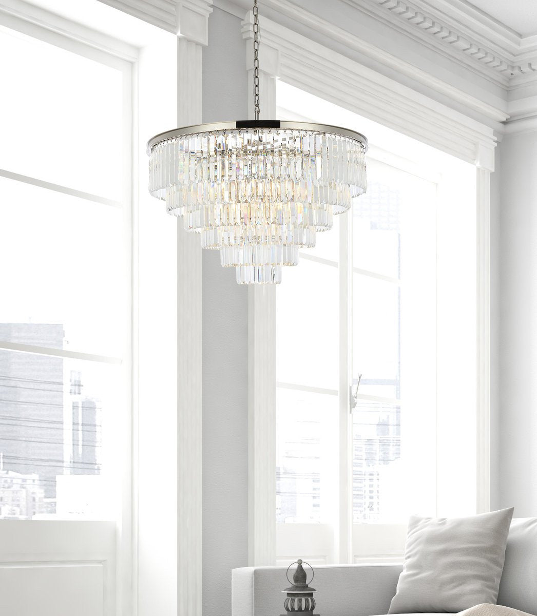 Elegant 1231D44PN/RC Sydney 33-Light Polished Nickel Chandelier ClearBy Elegant Furniture & Lighting