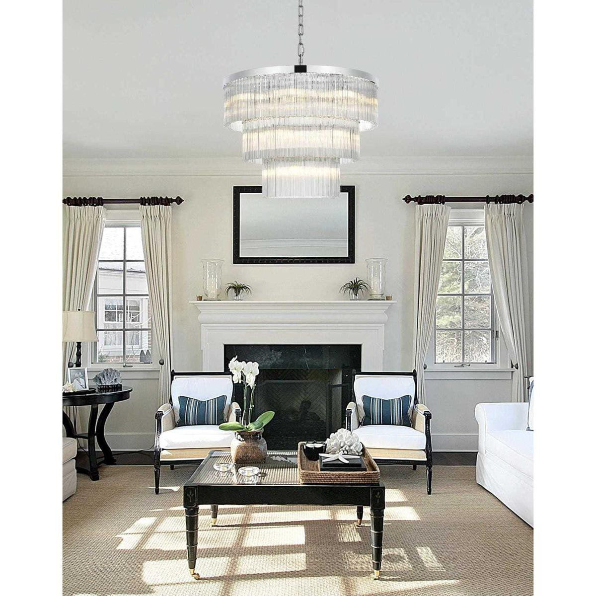 Harlow 18 Light Chandelier, Chrome, 3By Elegant Furniture & Lighting