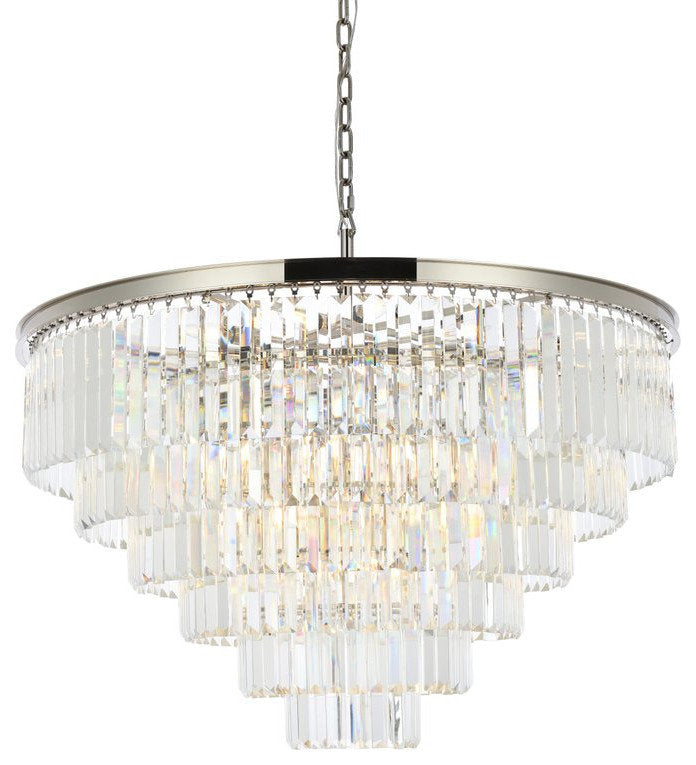 Elegant 1231D44PN/RC Sydney 33-Light Polished Nickel Chandelier ClearBy Elegant Furniture & Lighting