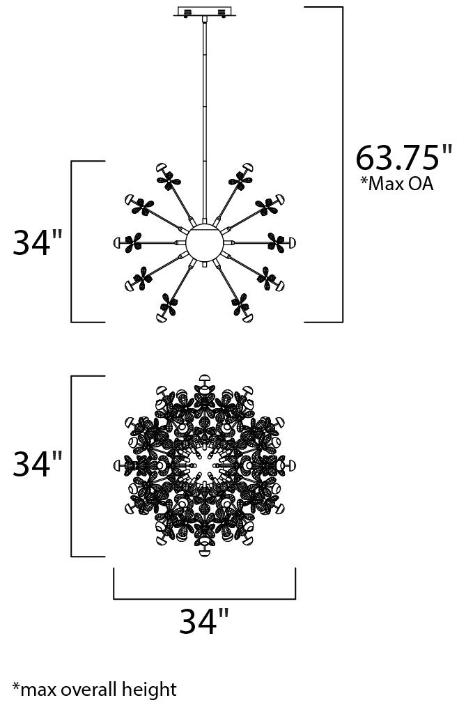 ET2 Supernova LED Multi-Light Pendant E24795-20PC, Polished ChromeBy ET2 Contemporary Lighting
