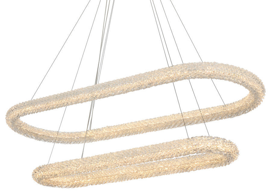 Elegant Lighting 3800G50L2 Bowen 51"W LED Crystal Ring Chandelier - ChromeBy Elegant Furniture & Lighting