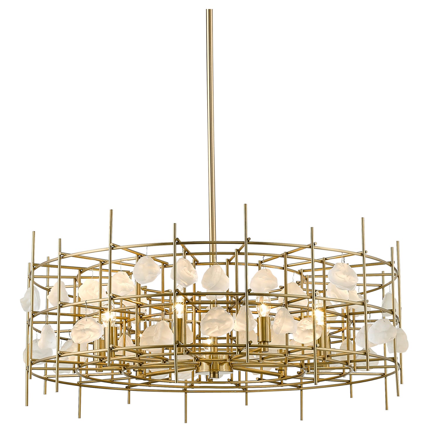 Z-Lite 4007-32 Garroway 9 Light 32"W Crystal Drum Chandelier - Aged BrassBy Z-LIte