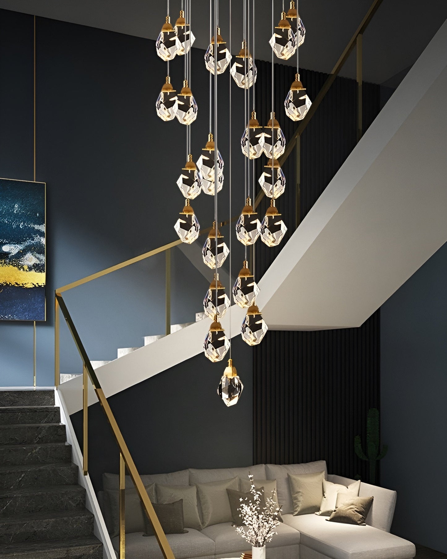 Luxury Diamond Crystal Chandelier, 14 Lights Round, DimmableBy Miron Demid LLC