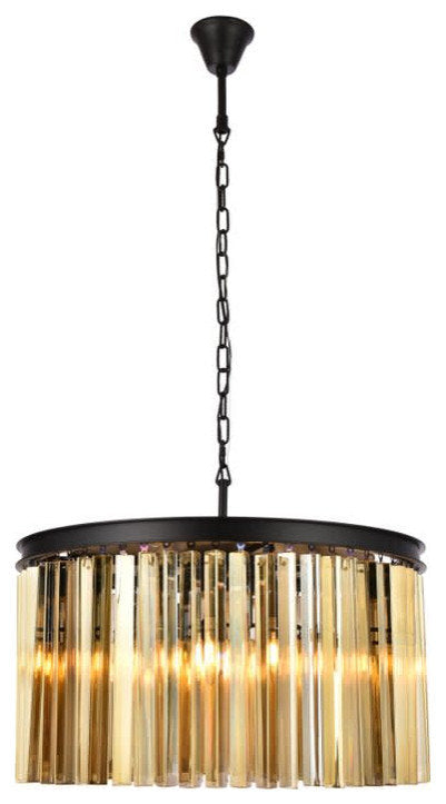 Elegant Lighting 1208D26-GT/RC Sydney 8 Light 26"W Crystal Drum - PolishedBy Elegant Furniture & Lighting
