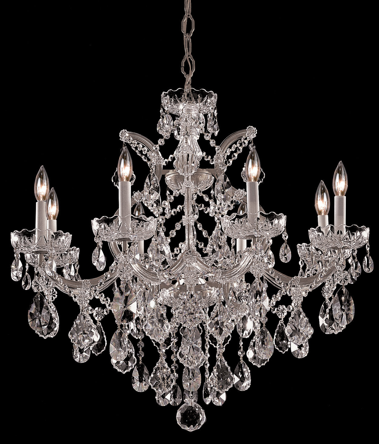 Crystorama 4409CHCLMWP Nine Light Chandelier Maria TheresaBy Crystorama Lighting
