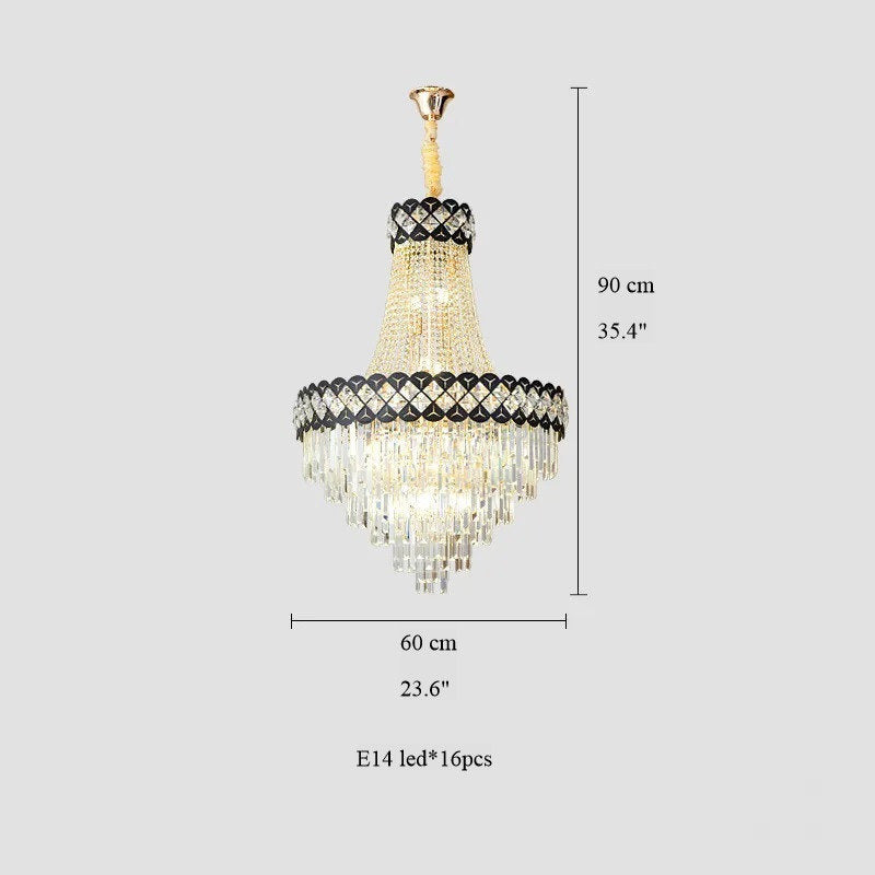 Chateauneuf-Grasse | Classical Duplex Crystal Chandelier, Dia23.6xh35.4" / Dia60xh90cm, Warm LightBy Miron Demid LLC