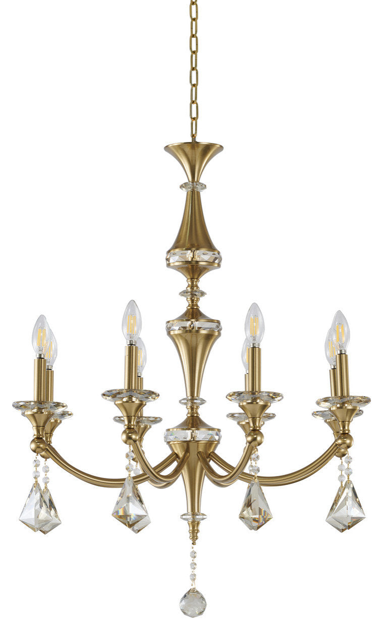Bethel International LA43C27BR 8-Light Chandelier, ChromeBy Bethel Intl.