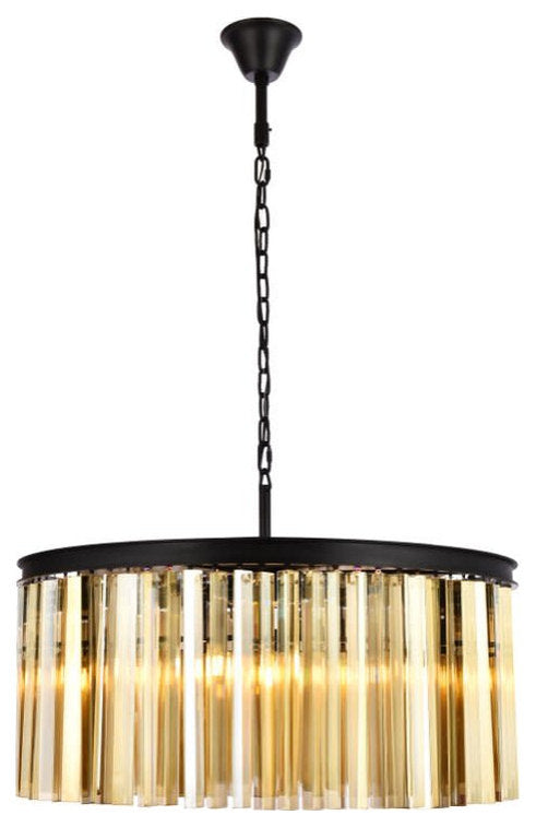 Elegant Lighting 1208D31-GT/RC Sydney 8 Light 32"W Crystal Drum - PolishedBy Elegant Furniture & Lighting