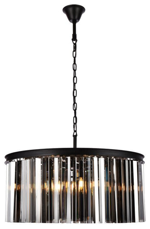 Elegant Lighting 1208D31-SS/RC Sydney 8 Light 32"W Crystal Drum - PolishedBy Elegant Furniture & Lighting