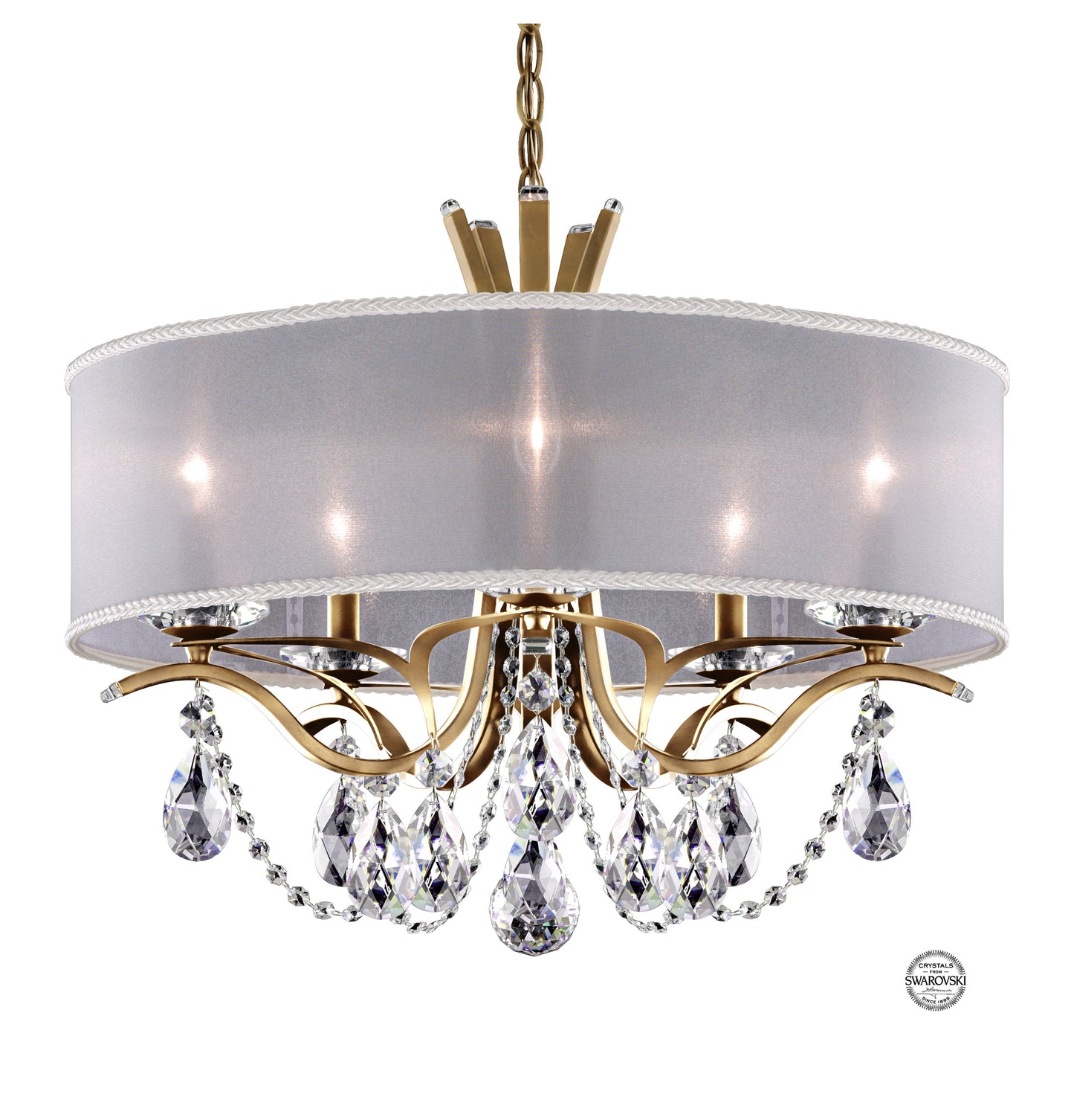 Schonbek Va8305N-22S1 5 Light Crystal Chandelier, Heirloom GoldBy Schonbek