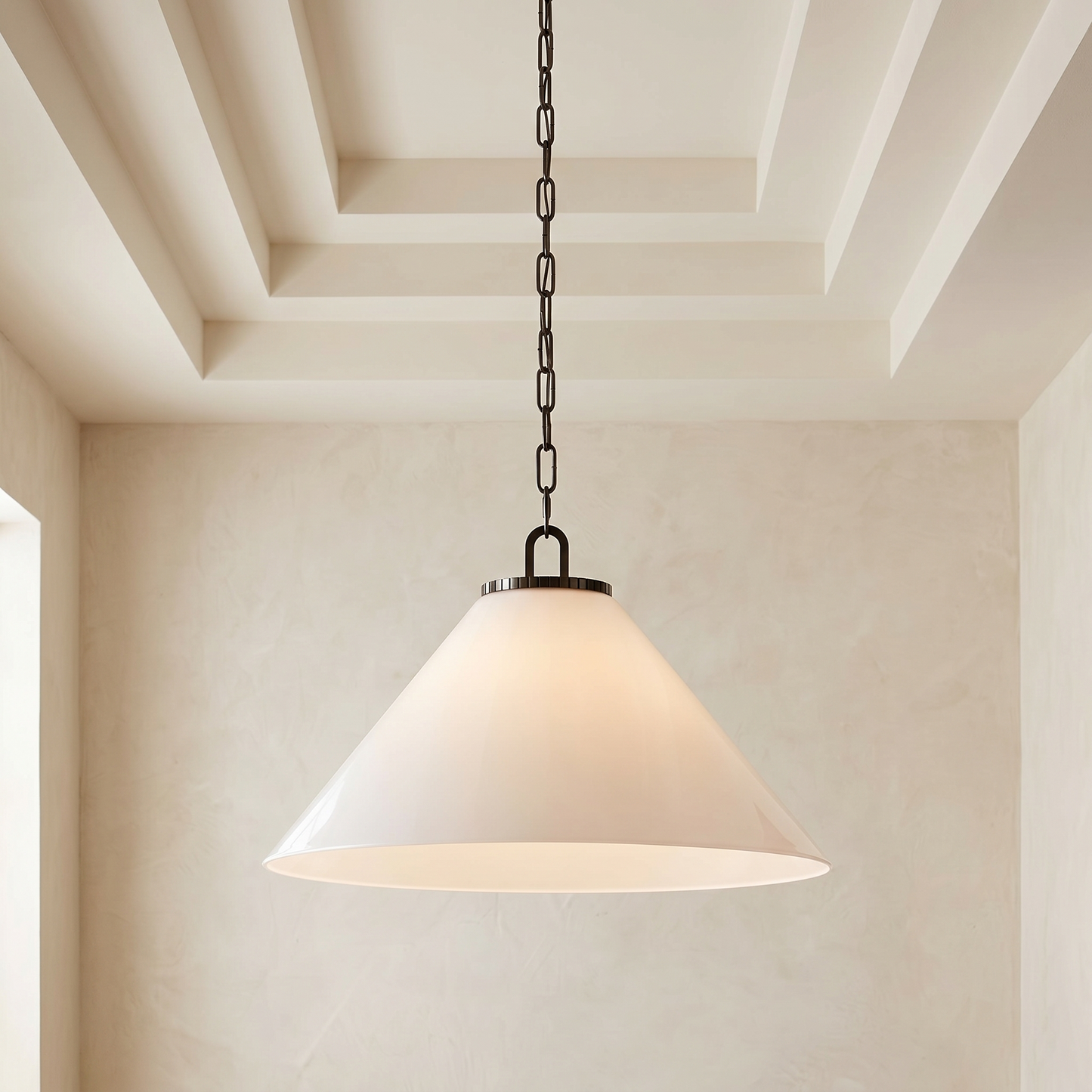 Glass Cone Pendant with Chain