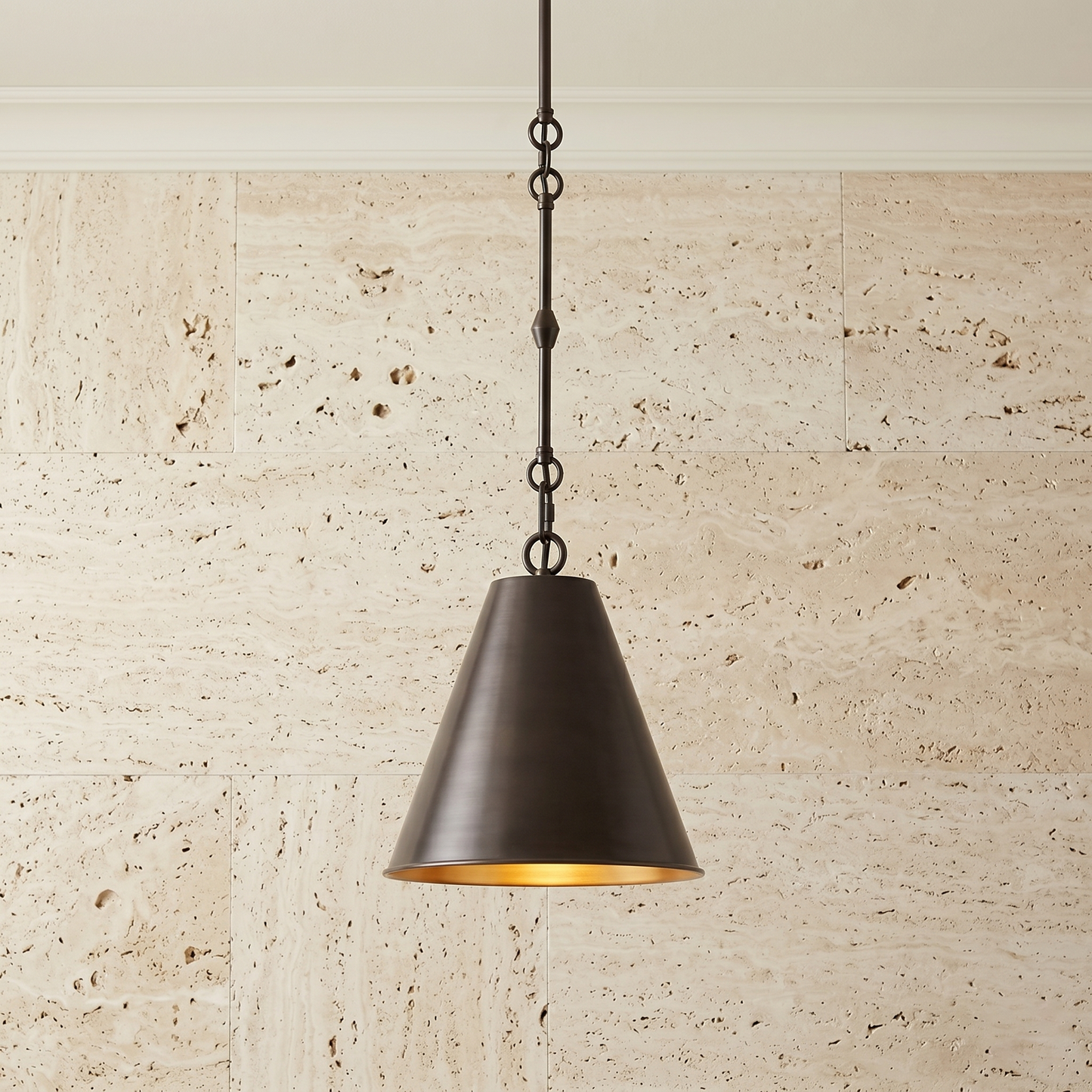 Chain-Accent Cone Pendant Light