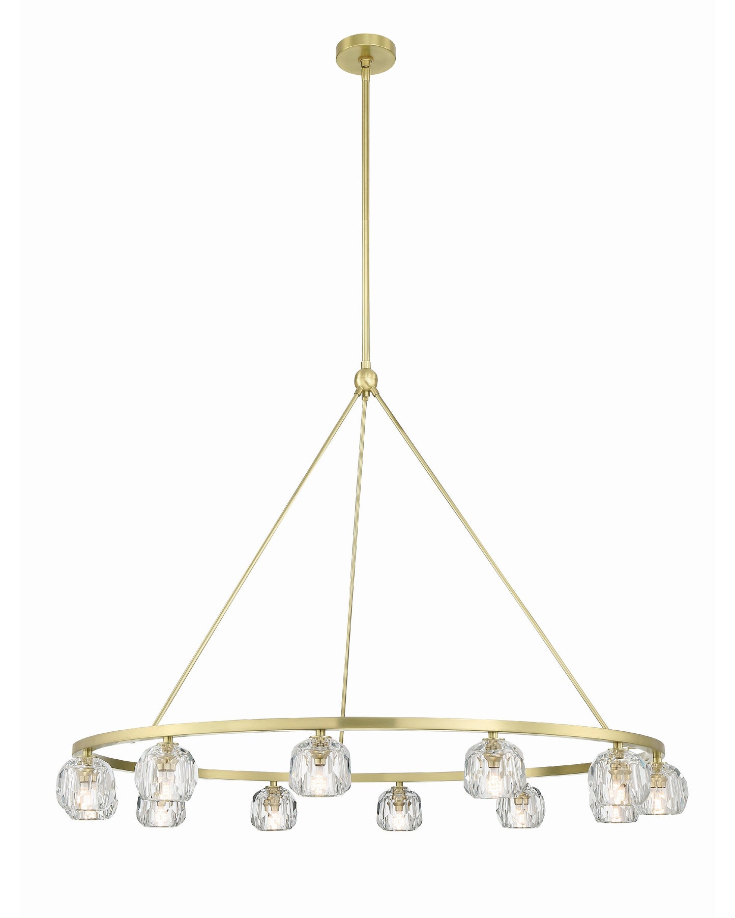 Aragon 12-Light Soft Brass Chandelier, Faceted Cut CrystalBy Crystorama Lighting