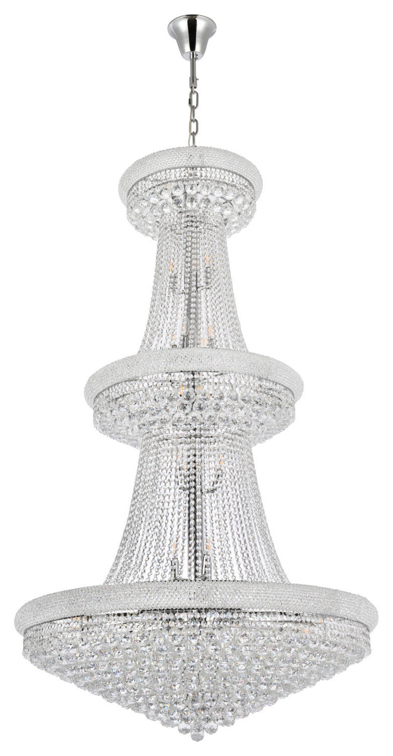 Elegant Lighting V1800G42/RC Primo 38 Light 42"W Crystal Empire - GoldBy Elegant Furniture & Lighting