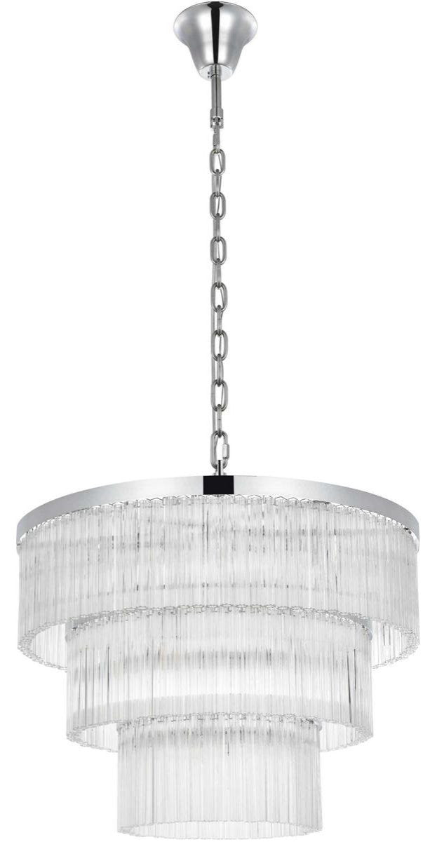 Harlow 18 Light Chandelier, Chrome, 3By Elegant Furniture & Lighting