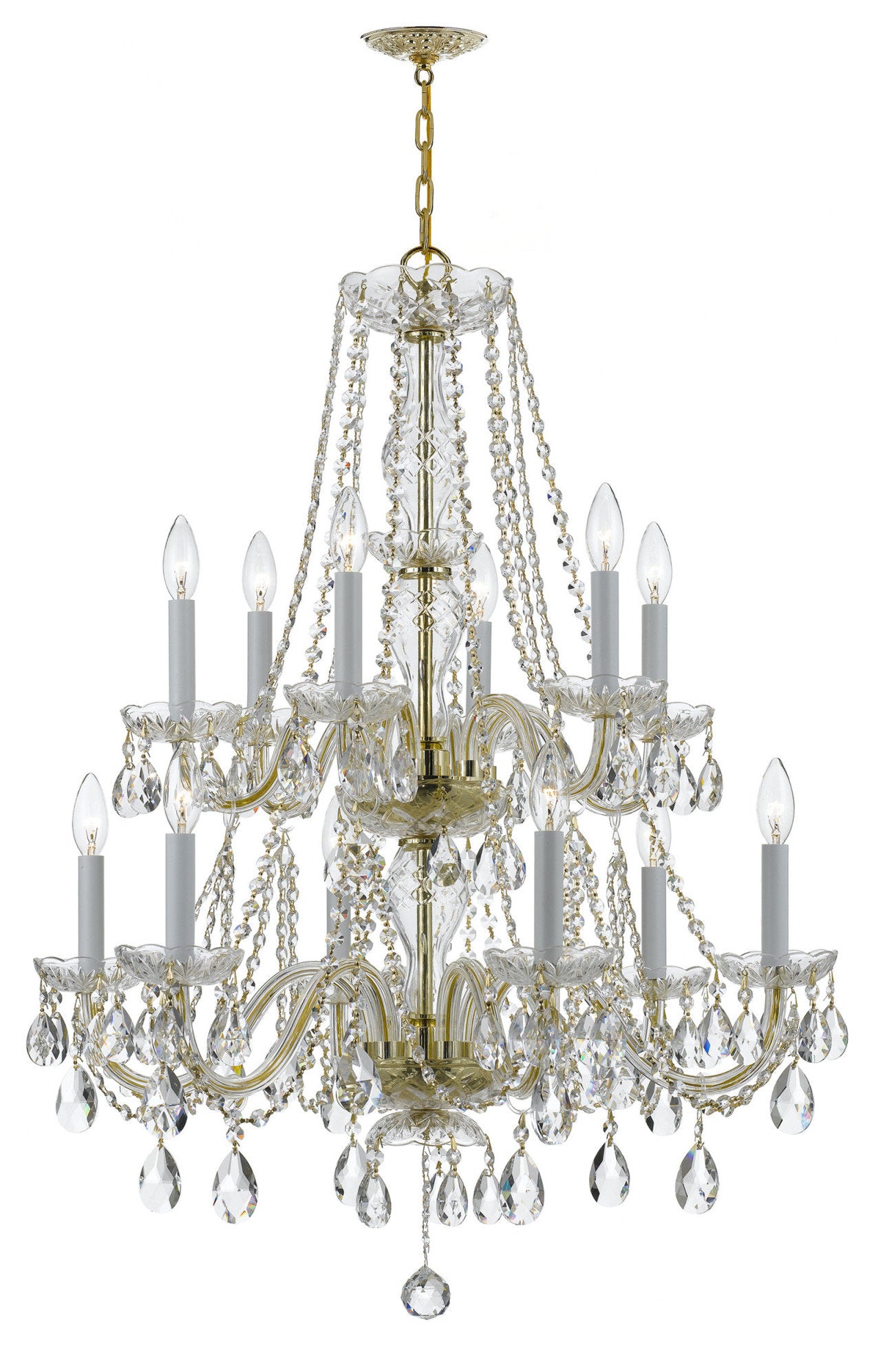 Crystorama Lighting Group 1137-CL-SAQ Traditional Crystal 12 - Polished BrassBy Crystorama Lighting