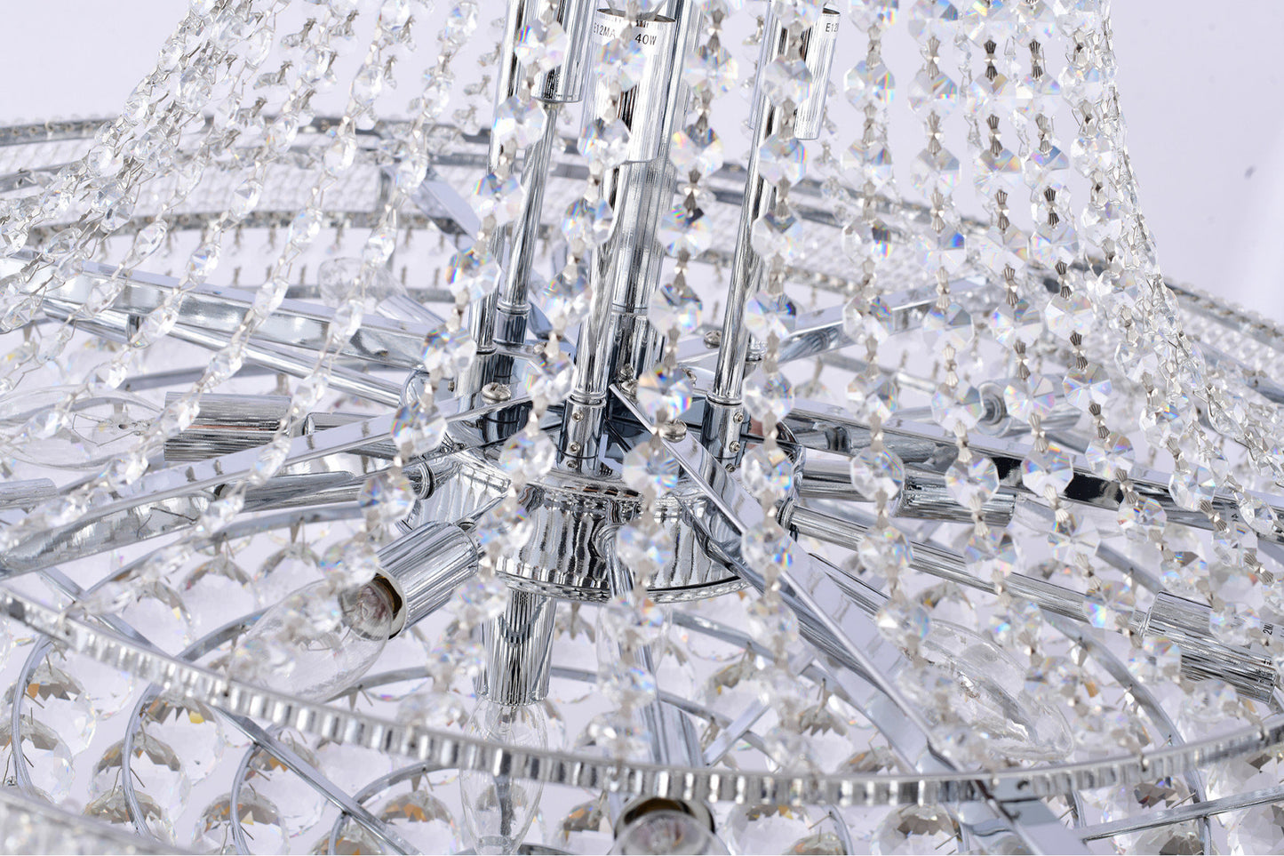 32-Light 30" Chrome Metal Chandelier With CrystalsBy Design Living