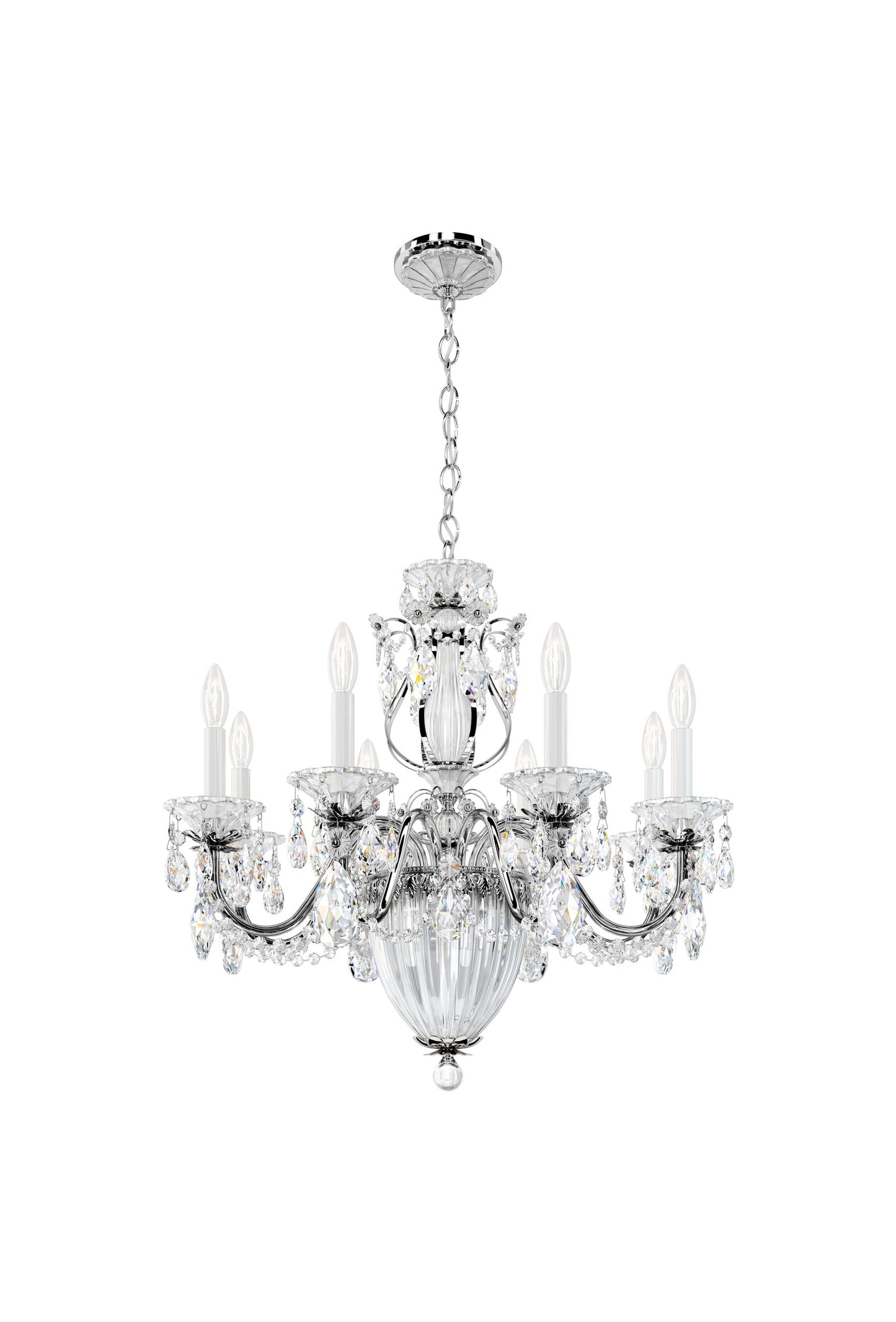 Schonbek 1238N-40S 11 Light Crystal Chandelier, Polished SilverBy Schonbek