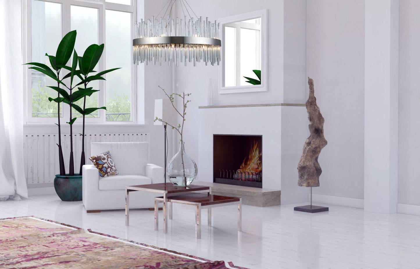 Elegant Lighting 3000D32 Dallas 18 Light 32"W Crystal Drum - ChromeBy Elegant Furniture & Lighting