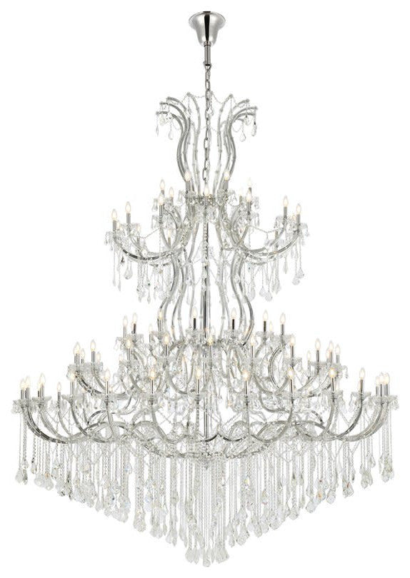 Elegant Lighting 2800G120/RC Maria Theresa 84 Light 96"W Crystal - GoldBy Elegant Furniture & Lighting