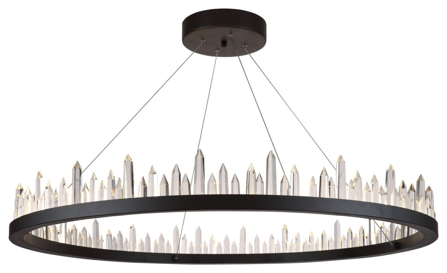 Elegant Lighting 1705D42 Malta 42"W LED Crystal Ring Chandelier - Satin DarkBy Elegant Furniture & Lighting