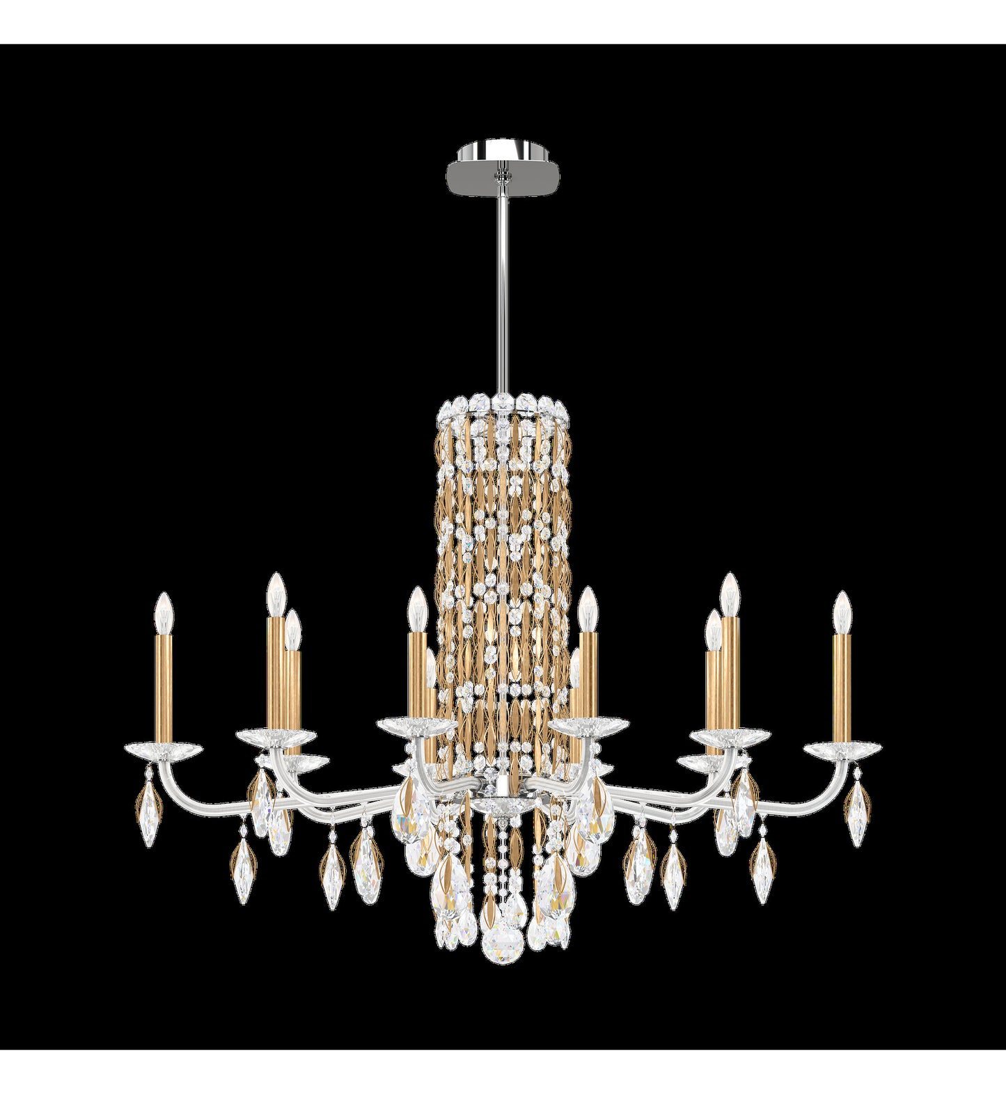 Sarella 10-Light Large Chandelier, Heirloom Gold, Clear Heritage CrystalBy Schonbek