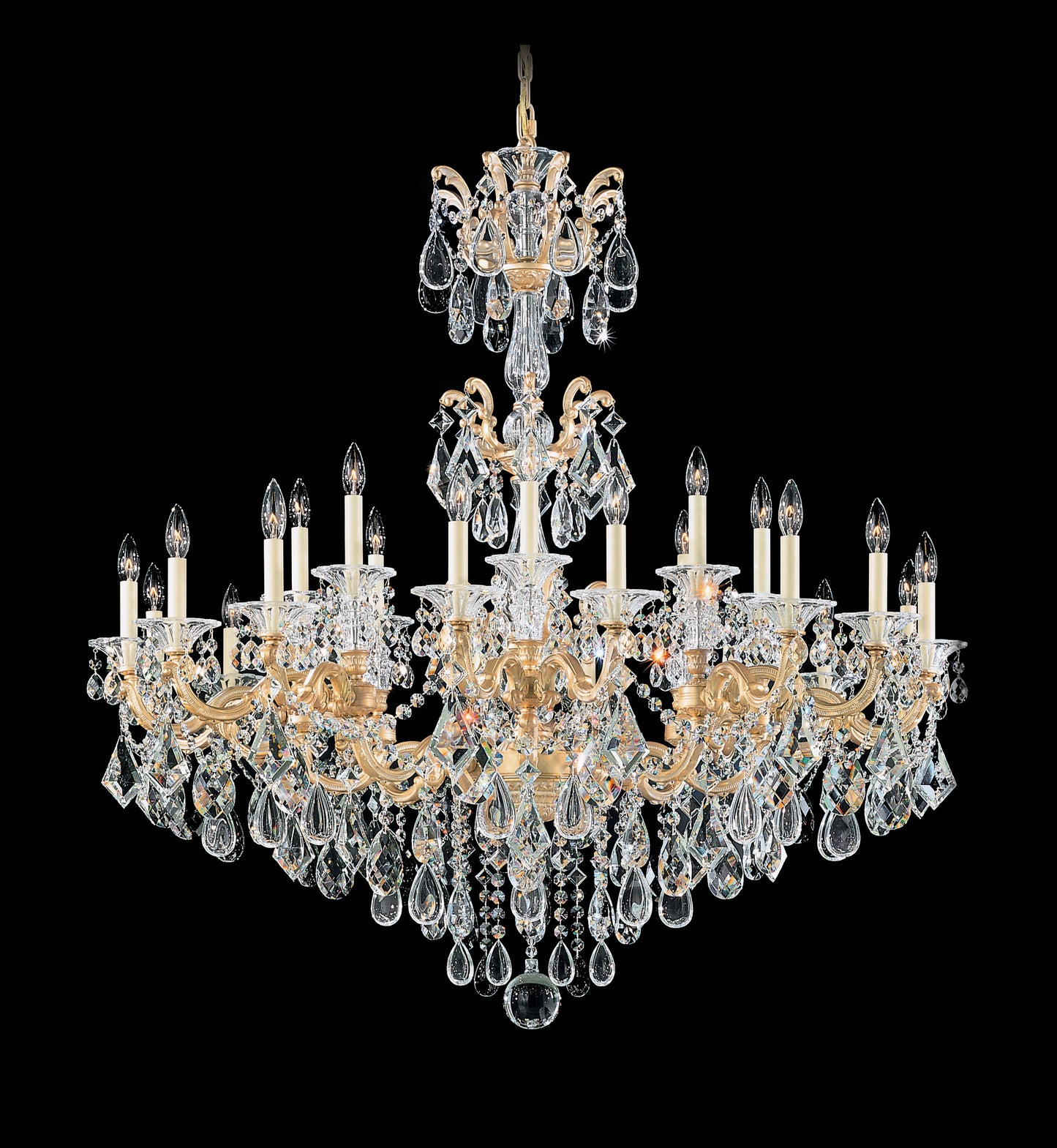 Schonbek 5013-27 24 Light Crystal Chandelier, Parchment GoldBy Schonbek