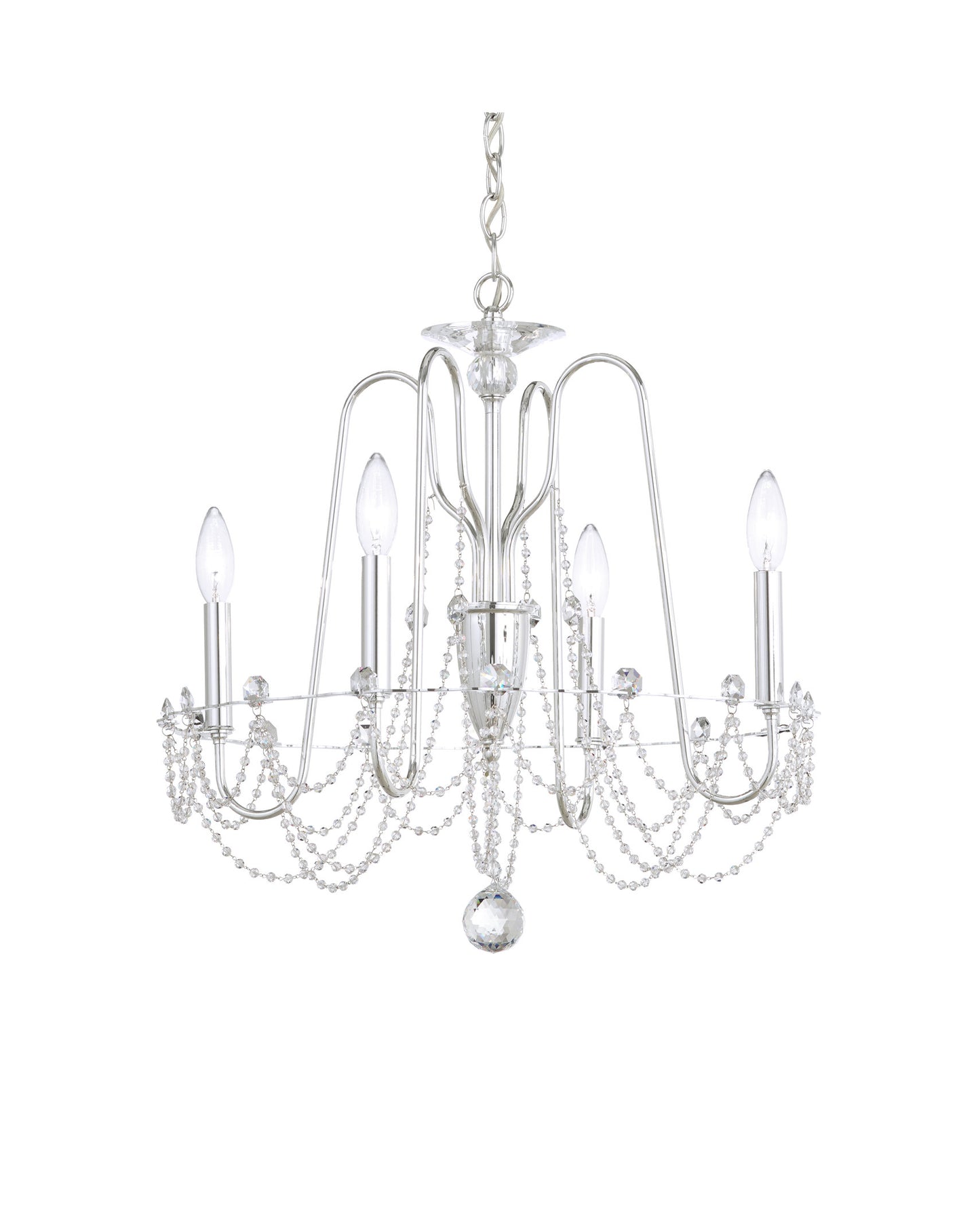 Schonbek Ar1004N-40H 4 Light Crystal Chandelier, Polished SilverBy Schonbek