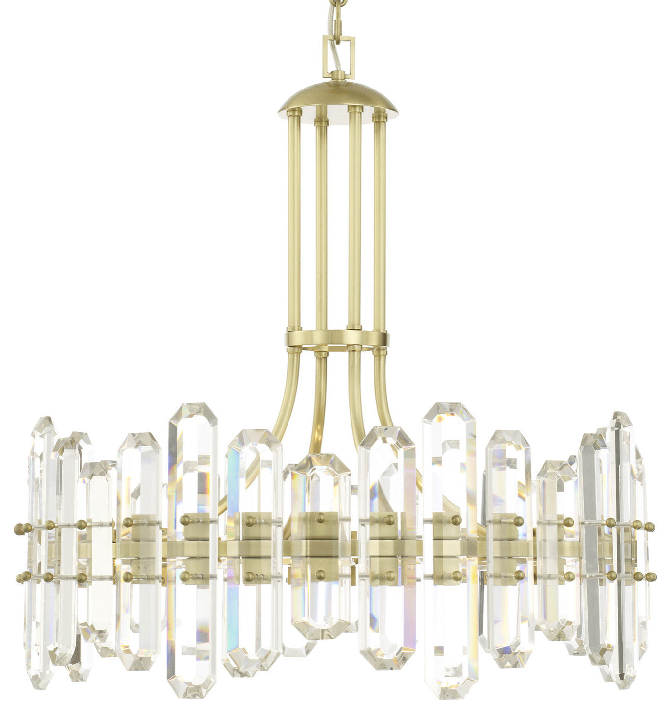 Crystorama Lighting Group BOL-8888 Bolton 8 Light 25"W Crystal - Aged BrassBy Crystorama Lighting