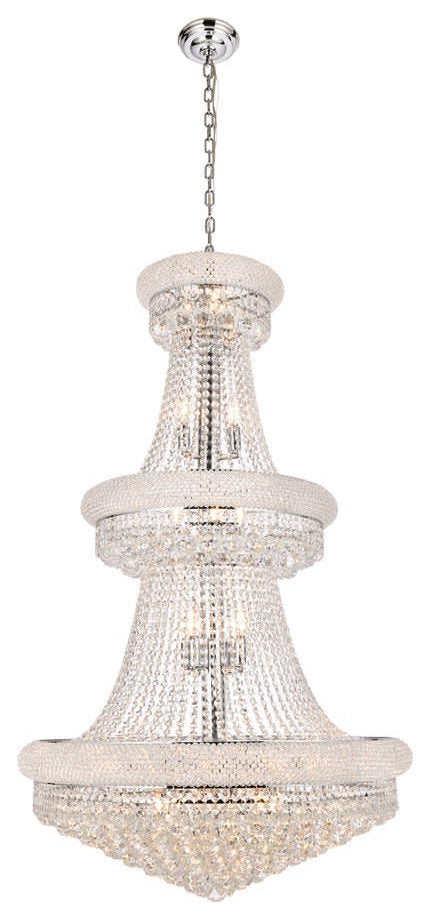 Elegant Lighting V1800G30/RC Primo 32 Light 30"W Crystal Empire - GoldBy Elegant Furniture & Lighting
