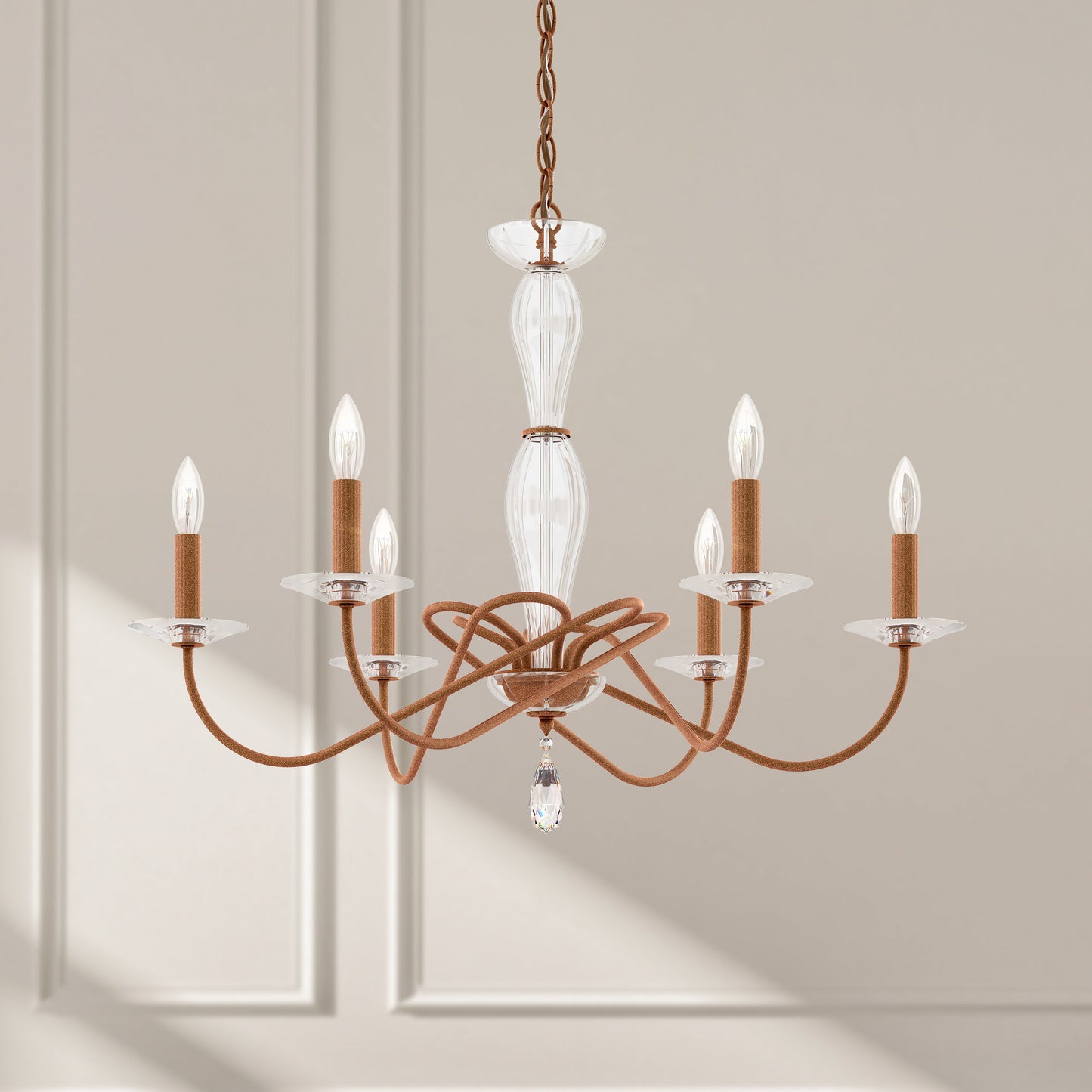 Schonbek Vx1006N-800H 6 Light Crystal Chandelier, Corten SteelBy Schonbek