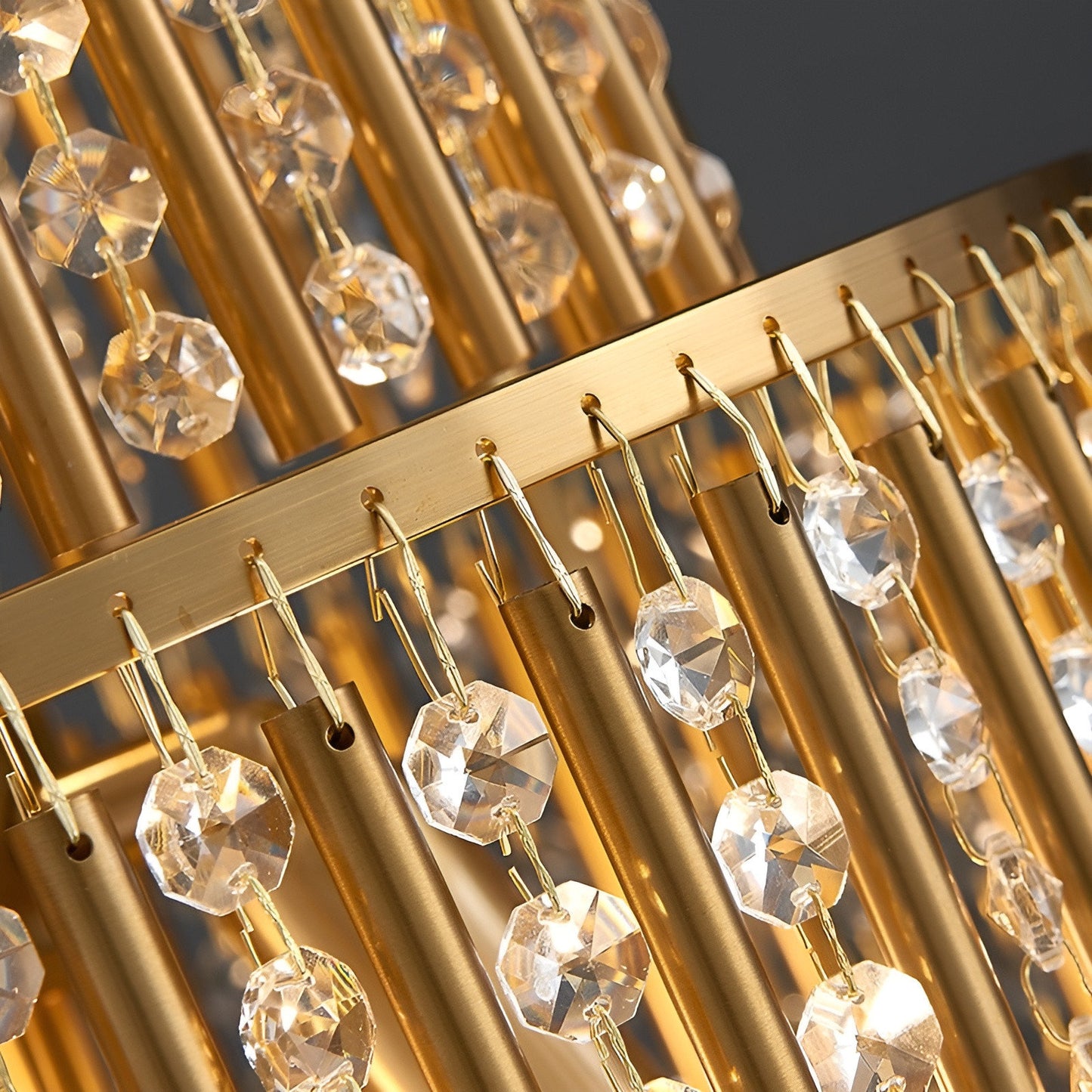 Antibes | Luxury Gold Chandelier With Crystal Balls, Cool Light, Non-DimmableBy Miron Demid LLC