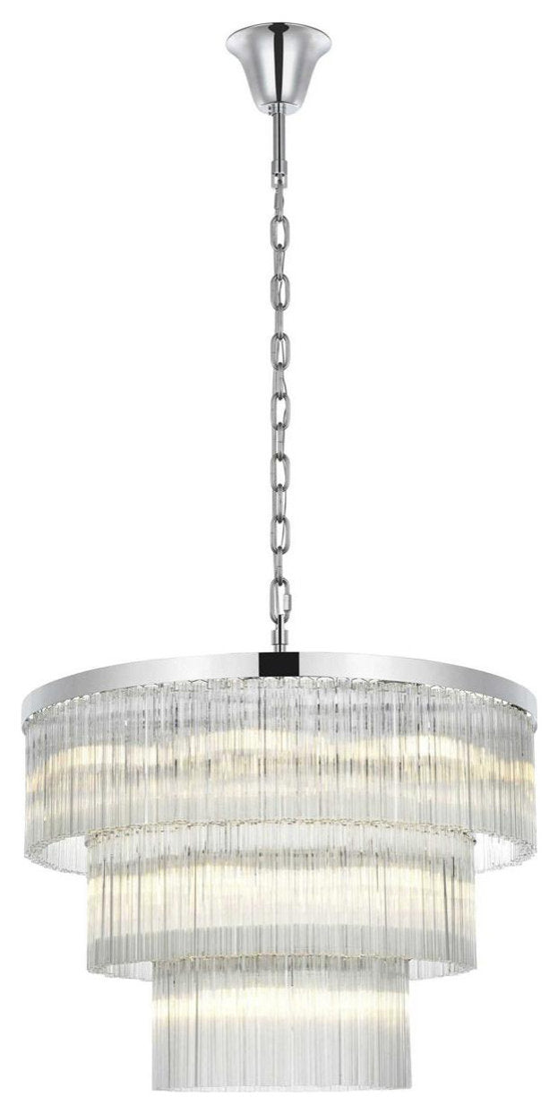 Harlow 18 Light Chandelier, Chrome, 3By Elegant Furniture & Lighting