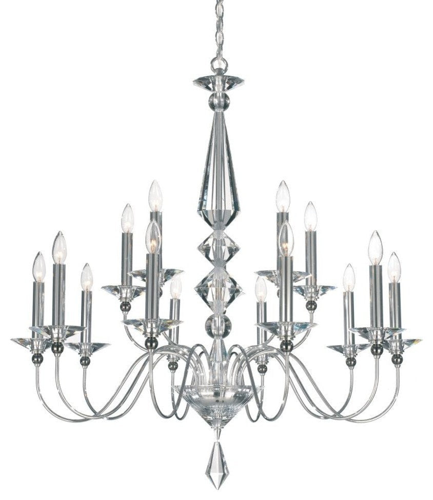Jasmine 15-Light Chandelier in Silver With Clear Optic CrystalBy Schonbek
