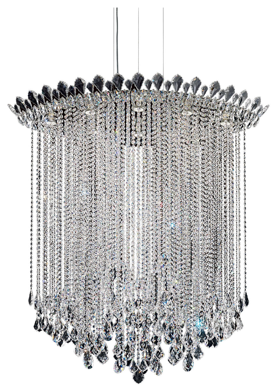 Trilliane Strands 8-Light Pendant in Stainless Steel With Clear Heritage CrystalBy Schonbek