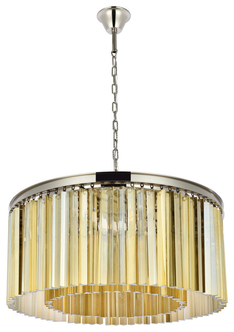 Elegant Lighting 1208D31-GT/RC Sydney 8 Light 32"W Crystal Drum - PolishedBy Elegant Furniture & Lighting