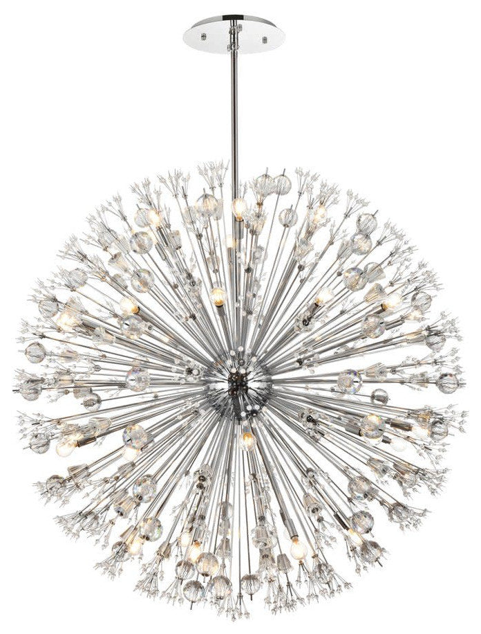 Elegant Lighting 2500D50 Vera 34 Light 50"W Crystal Sputnik - BlackBy Elegant Furniture & Lighting