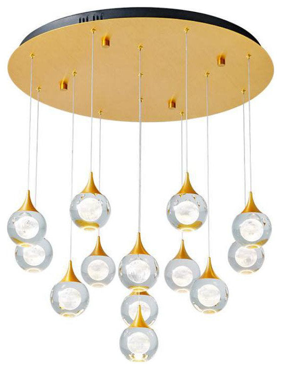 MIRODEMI? Pigna | Modern Crystal LED Chandelier with Hanging Balls, 13 LightsBy Miron Demid LLC