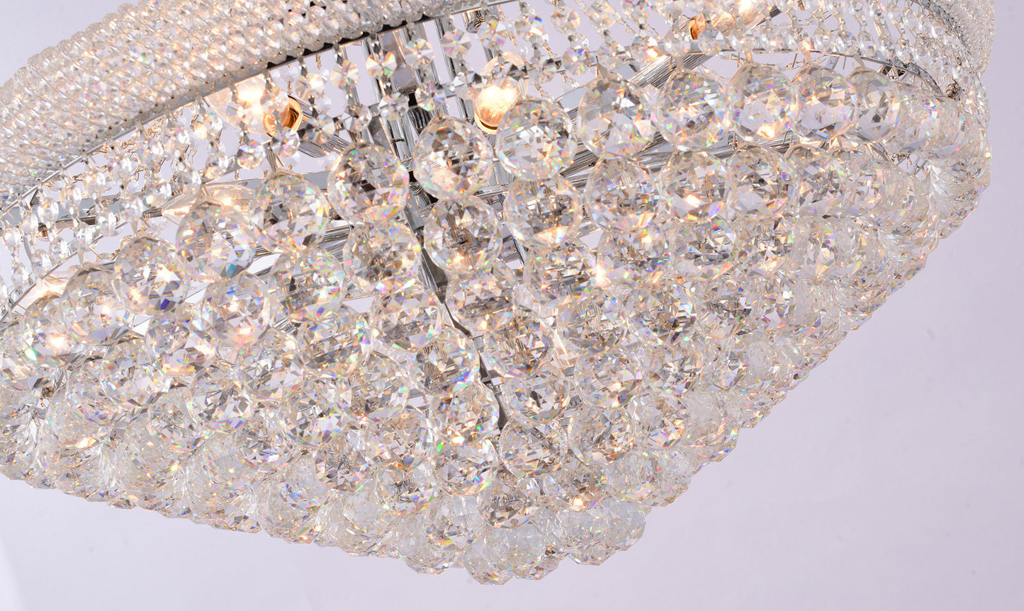32-Light 30" Chrome Metal Chandelier With CrystalsBy Design Living