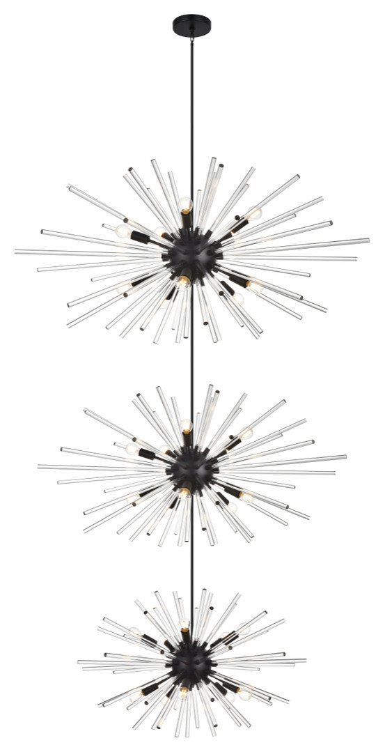 Elegant Lighting 46" Three Tiers Crystal Starburst ChandelierBy Elegant Furniture & Lighting