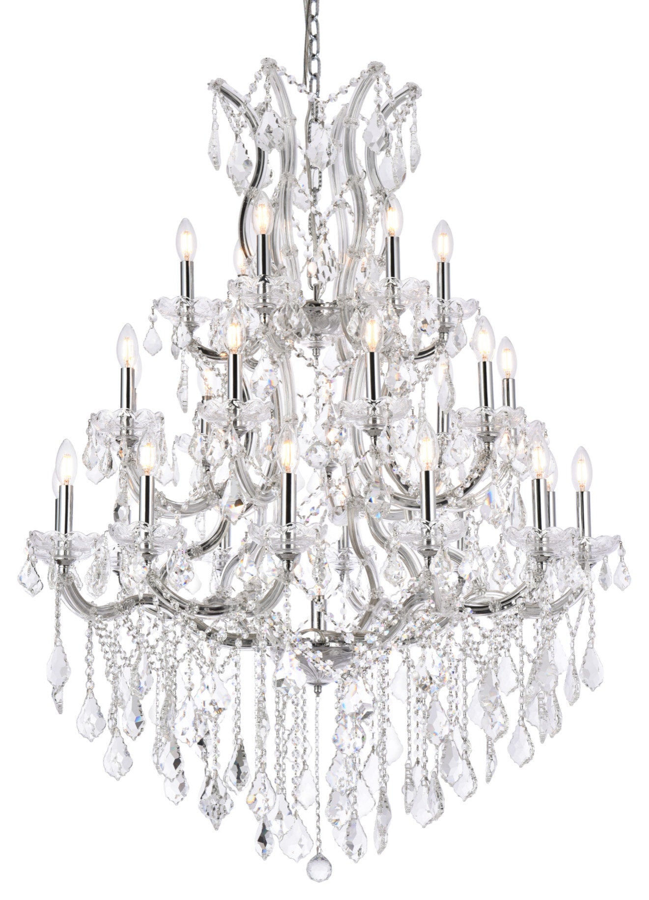 Elegant Lighting 2800D38/RC Maria Theresa 28 Light 38"W Crystal - ChromeBy Elegant Furniture & Lighting