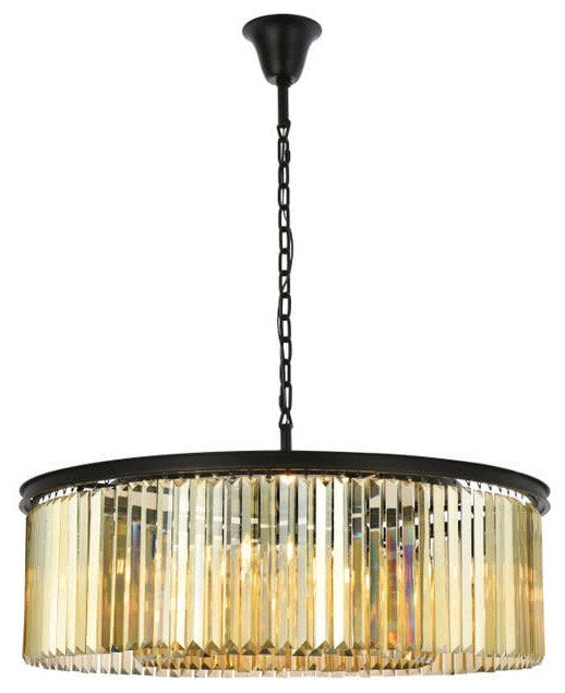 Elegant Lighting 1238G43-GT/RC Sydney 10 Light 44"W Crystal Drum - PolishedBy Elegant Furniture & Lighting
