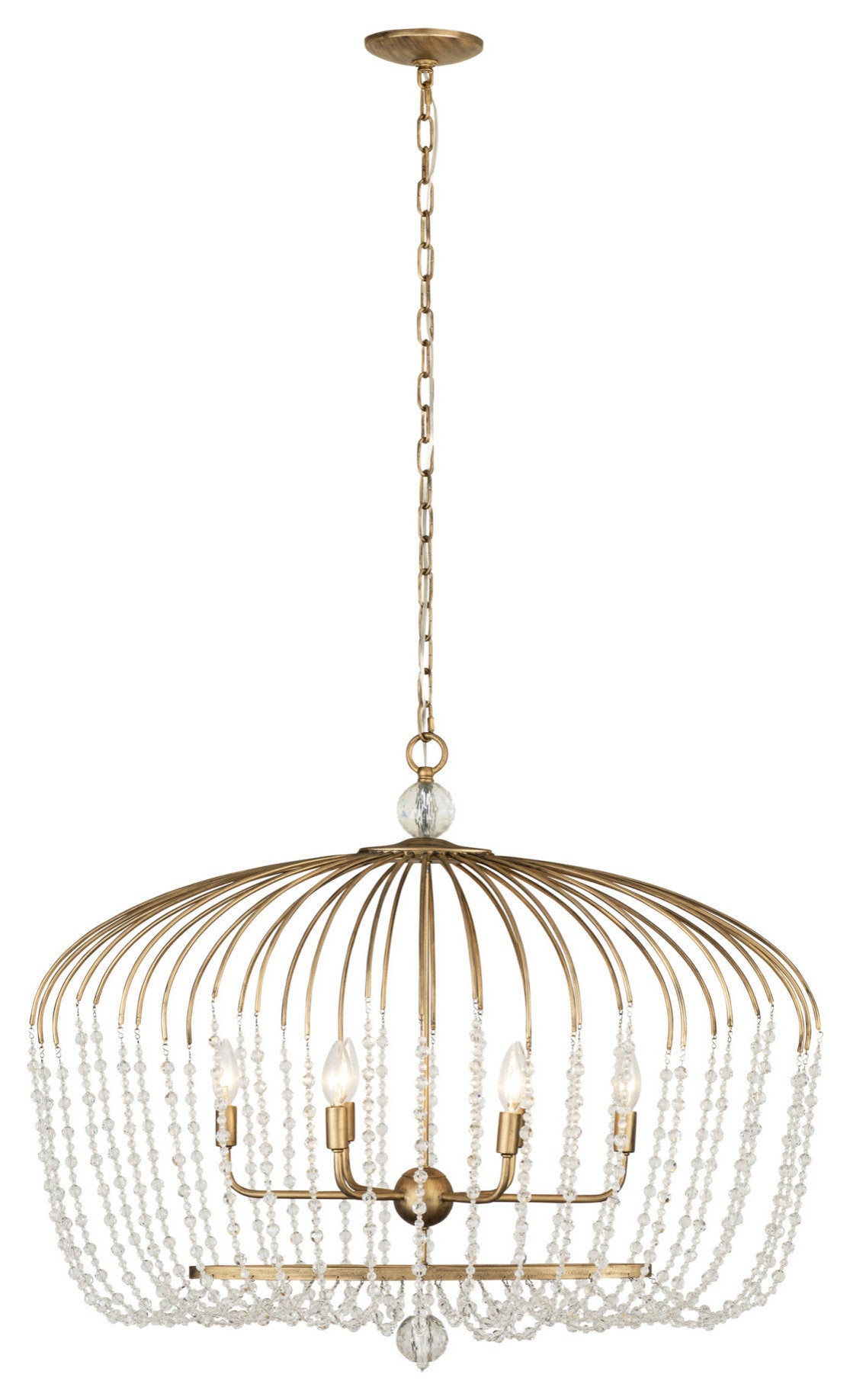 Varaluz 343N06 Voliere 6 Light 36"W Beaded Chandelier - Matte BlackBy Varaluz