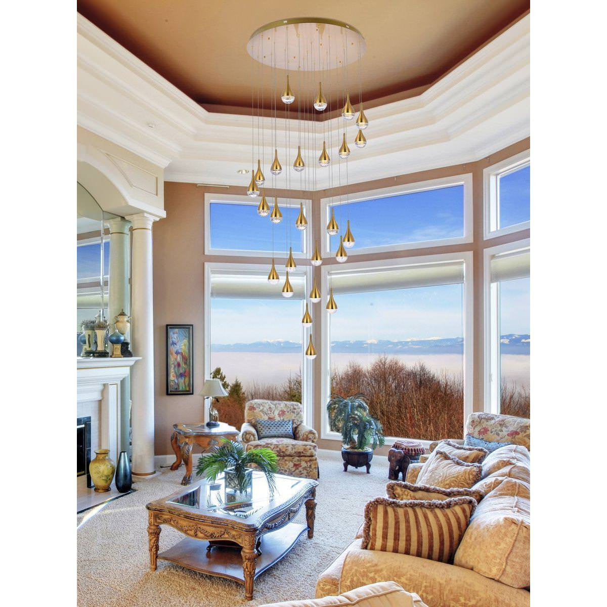 Amherst 25 Light Chandelier, Satin GoldBy Elegant Furniture & Lighting