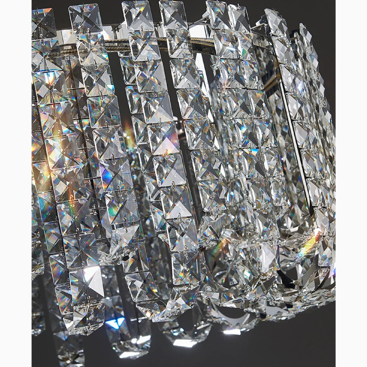 Cagnano Amiterno | Posh Large LED Crystal Pendant Chandelier, 1 Layer Medium2 -Dia31.5", Cool LightBy Miron Demid LLC