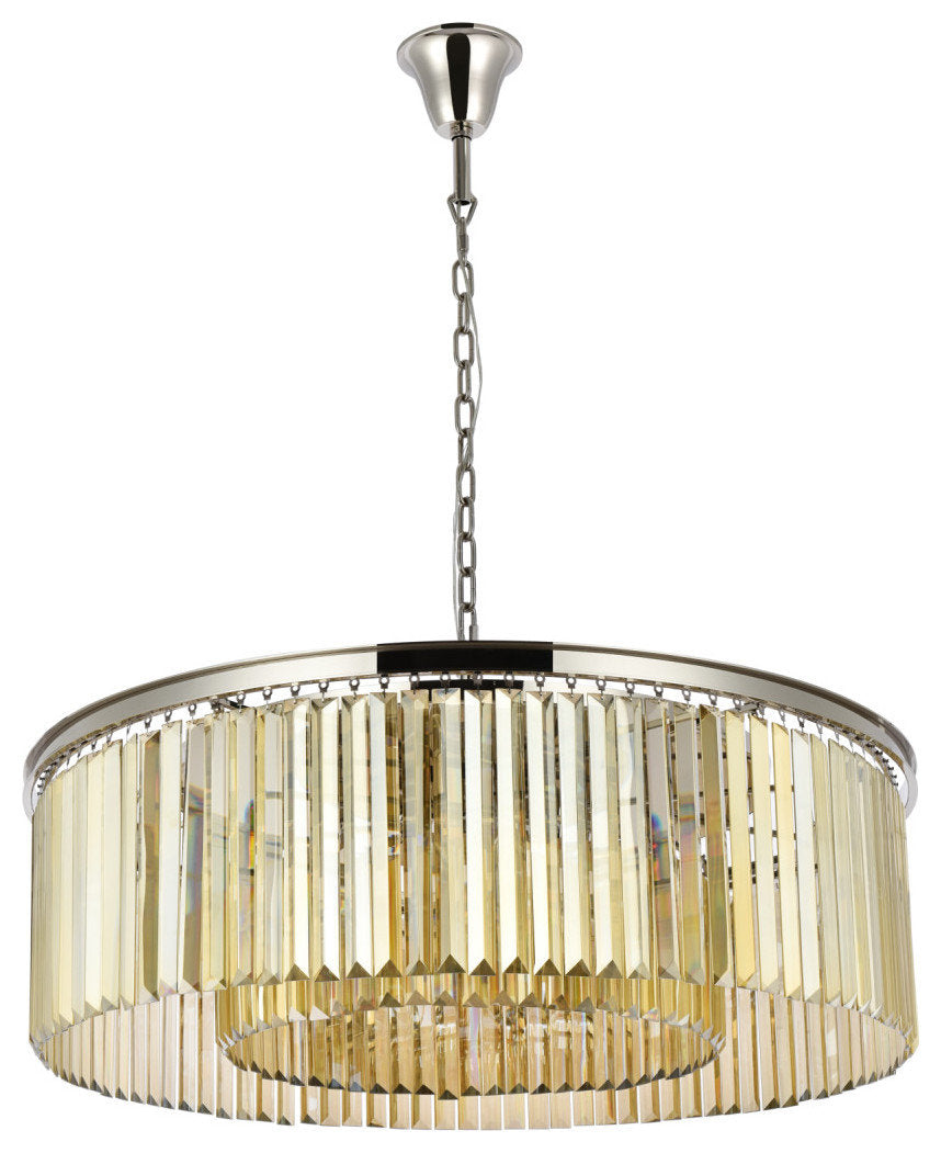Elegant Lighting 1238G43-GT/RC Sydney 10 Light 44"W Crystal Drum - PolishedBy Elegant Furniture & Lighting